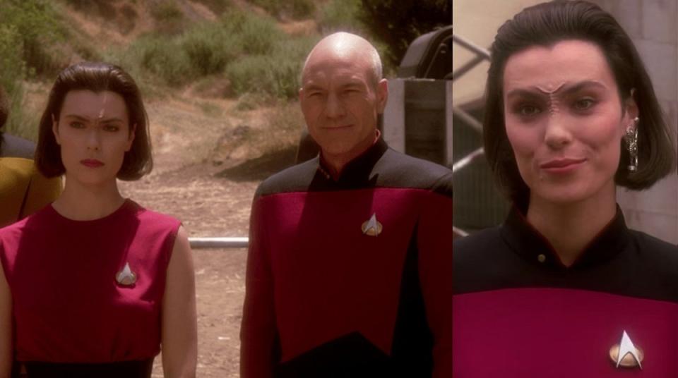 Ro Laren and Captain Picard form a bond in the fifth season TNG episode "Ensign Ro."