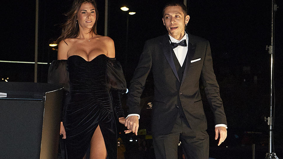 Valentino Rossi and girlfriend Francesca Sofia Novello, pictured here at the FIM Awards Ceremony in 2018.