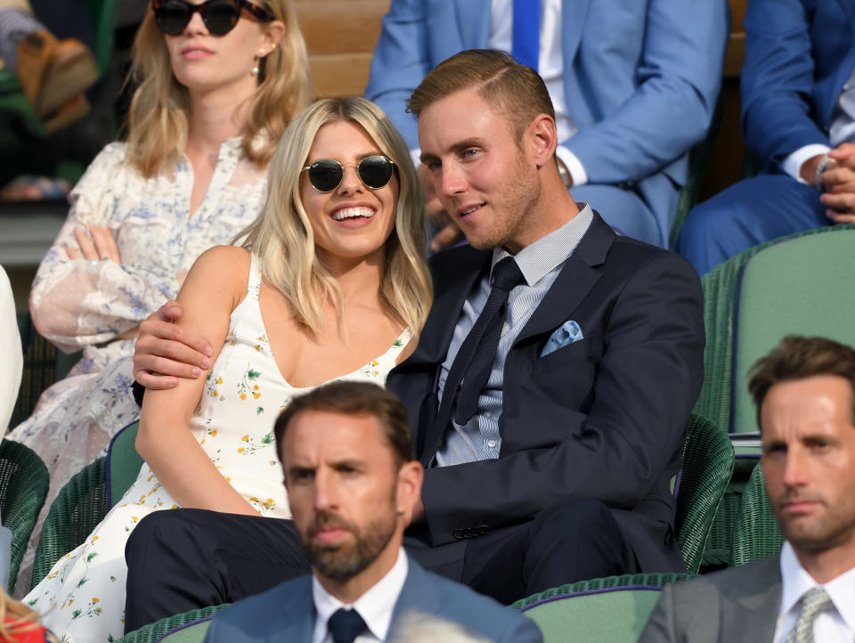 Mollie King and Stuart Broad attend day six of the Wimbledon Tennis Championships at All England Lawn Tennis and Croquet Club on July 06, 2019 in London, England. (Photo by Karwai Tang/Getty Images)