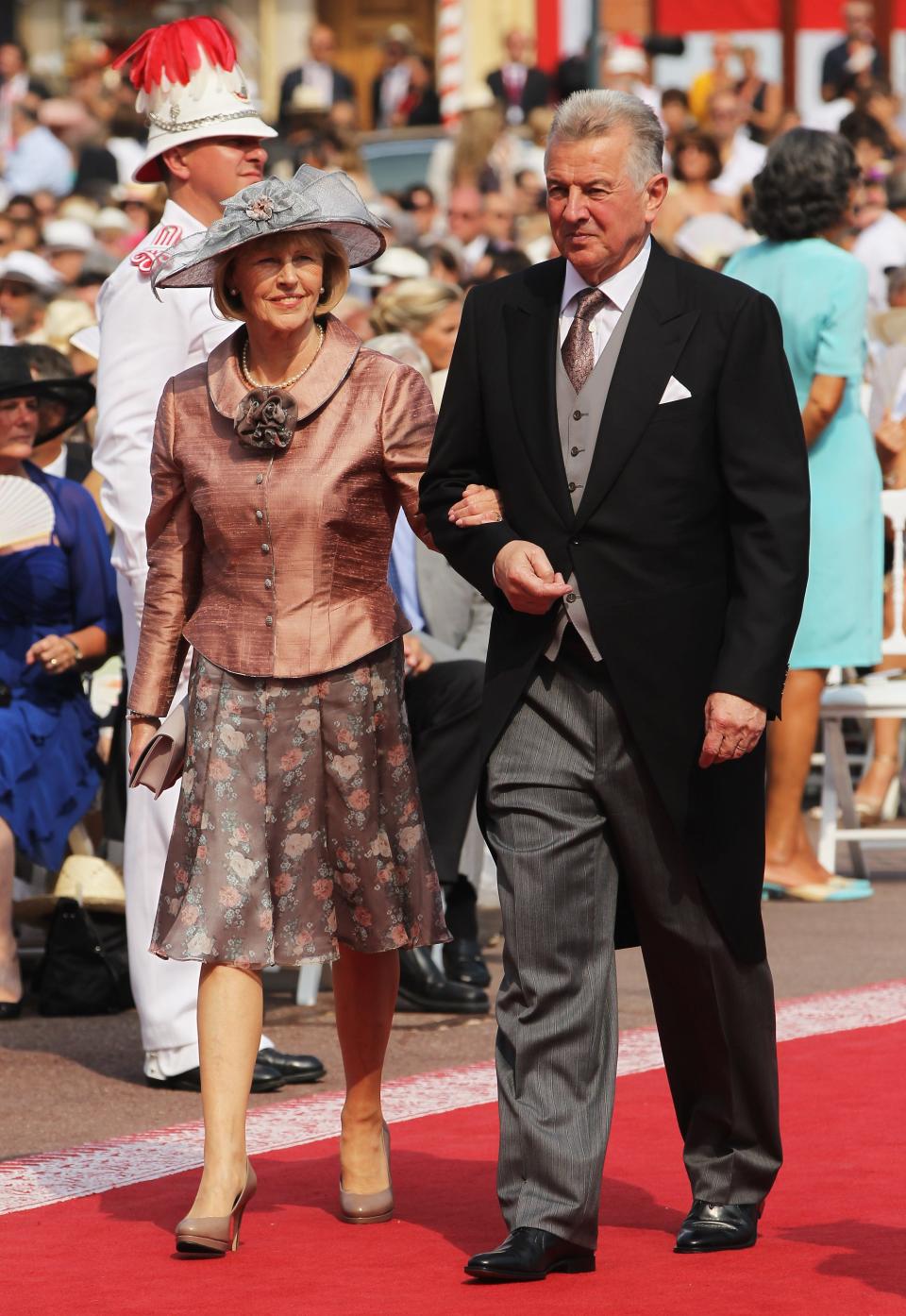 The president and first lady of Hungary at Princess Charlene and Prince Albert of Monaco's royal wedding.