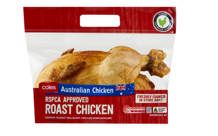 A Coles roast hot chicken. Source: Coles