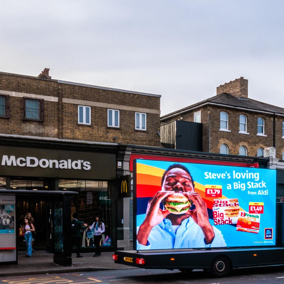 Aldi mocking fast food giant McDonald's. Source: Jam Press