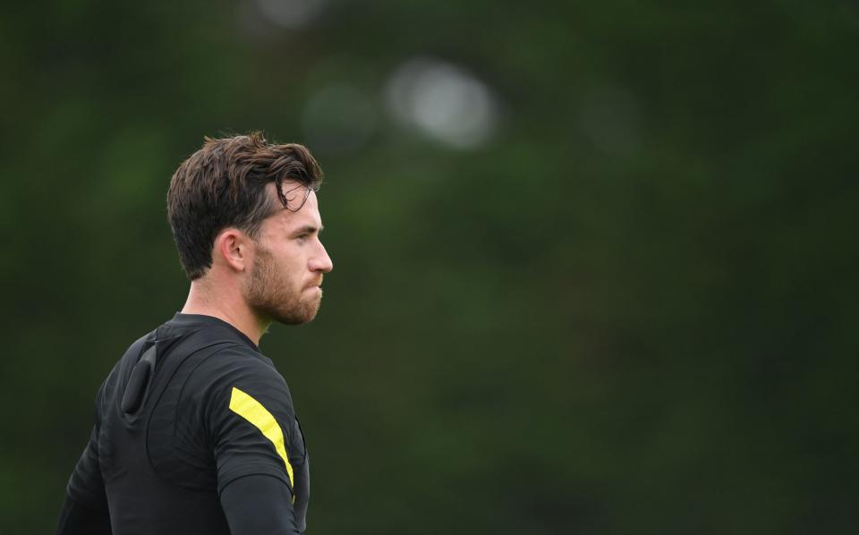 Ben Chilwell of Chelsea looks on during a Chelsea FC Training Session at Chelsea Training Ground on September 02, 2021 in Cobham, England. - GETTY IMAGES