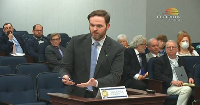 Florida state Rep. Alex Andrade speaking at Tuesday's committee hearing.