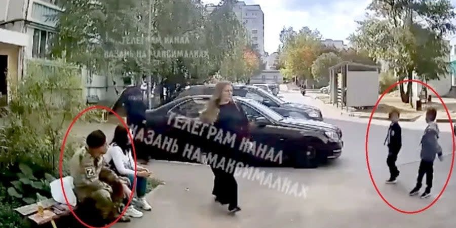 Video shows Russian soldier attempting to get children to detonate stun grenade, then setting it off himself