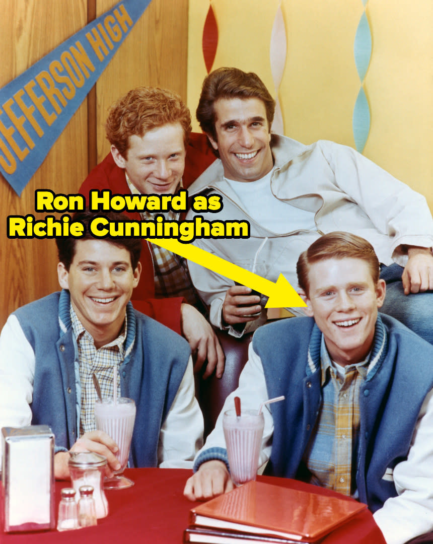 Ron Howard with some of the cast of "Happy Days"