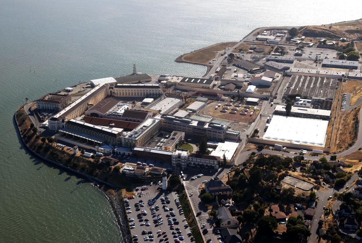 An aerial view of San Quentin State Prison on July 8, 2020, in San Quentin, California.