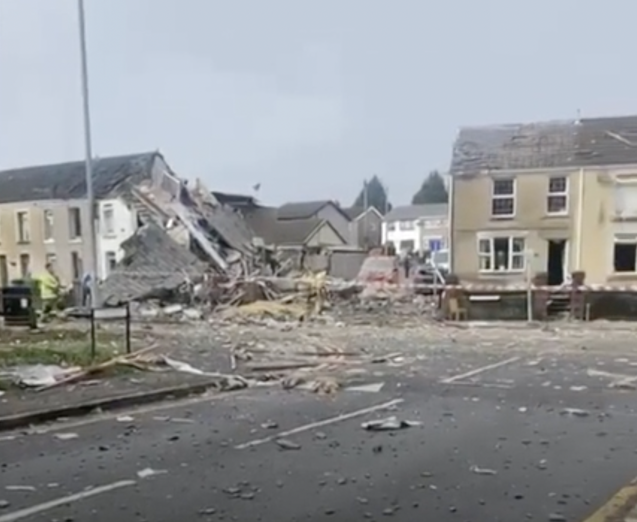 Damage to houses in Morriston, Swansea after a gas explosion (Alex Novovic)
