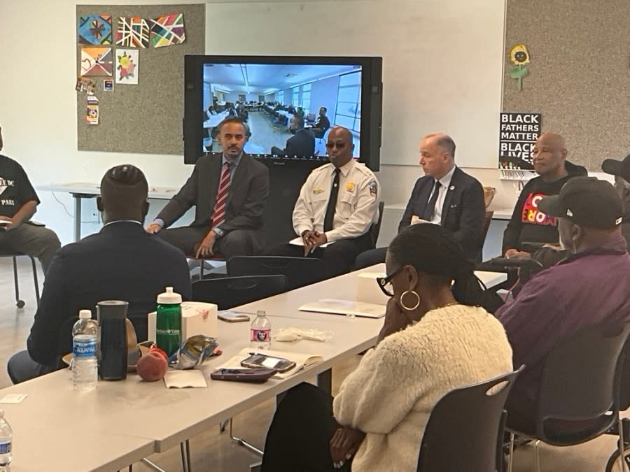 Community leaders and activists meet on Sept. 26 with authorities from the U.S. attorney’s office, Metropolitan Police Department, and the mayor’s office to discuss public safety and rising violent crime in the nation’s capital. (Photo Credit: Courtesy of Tyrone Parker).