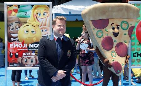 Cast member James Corden attends the premiere for "The Emoji Movie" in Los Angeles, California, U.S., July 23, 2017. REUTERS/Mario Anzuoni/Files