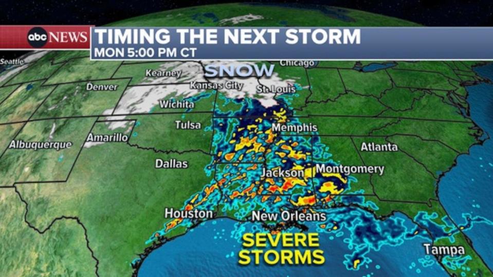 PHOTO: Timing The Next Storm - Mon. 5PM Map (ABC News)