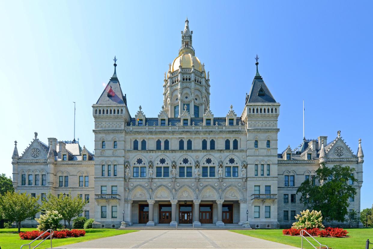 The Connecticut state capitol building.