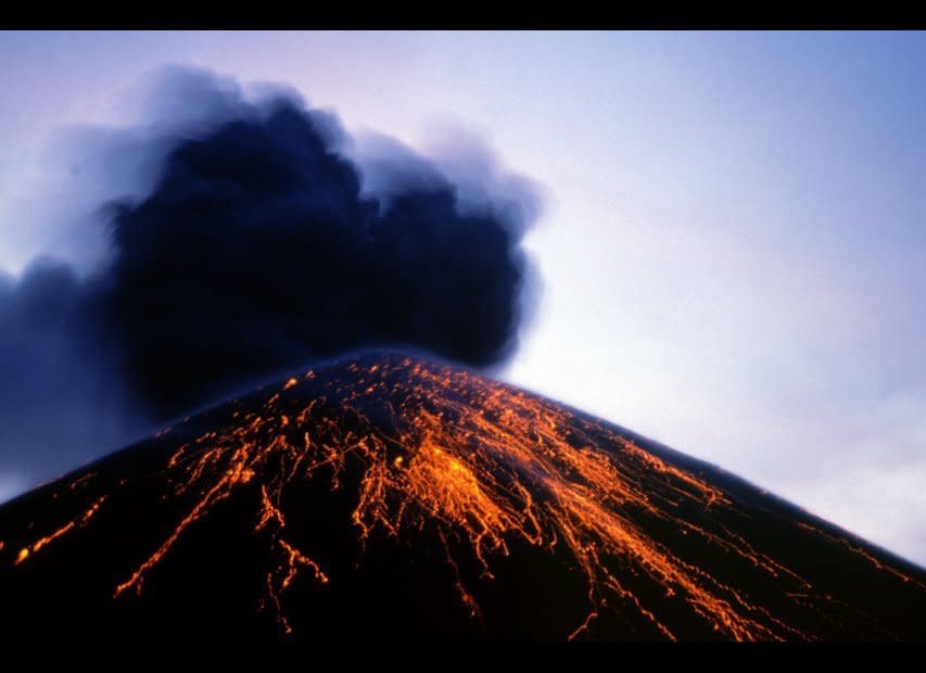 Anak Krakatau translates to “Child of Krakatoa”, which makes perfect sense given that the island was actually created from volcanic eruptions on the nearby island of Krakatoa.