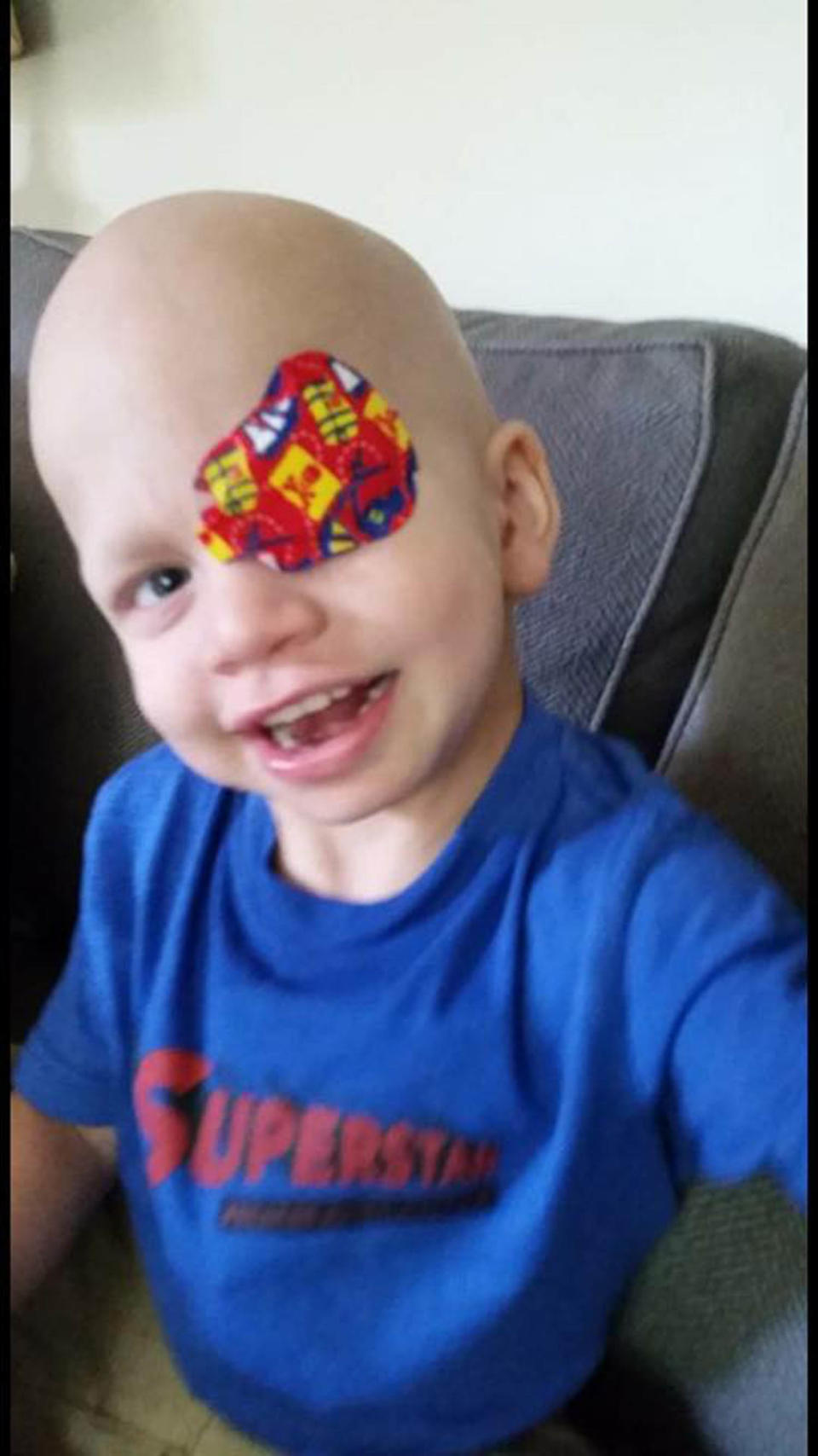 "On December 14, 2015, my perfect little world changed in an instant. I was told at 8:52 a.m. that my precious toddler, just 2 years old, had brain cancer, medulloblastoma. <strong>He spent 109 nights in the hospital from January until July.</strong> Stan had three rounds of three day chemo, a successful stem cell harvest, three two-day treatments of high dose chemo and three stem cell transplants. <br /><br />Stan is an amazing fighter and prayers were answered when I heard the words 'no evidence of disease' after his first MRI after treatment. Stan has a long road ahead, and I pray each day for his future, and for there to be a cure for childhood cancer." -- Lindsey Selph Evans