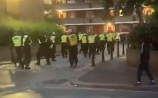 Officers were pelted with objects at an illegal party in White City - Twitter