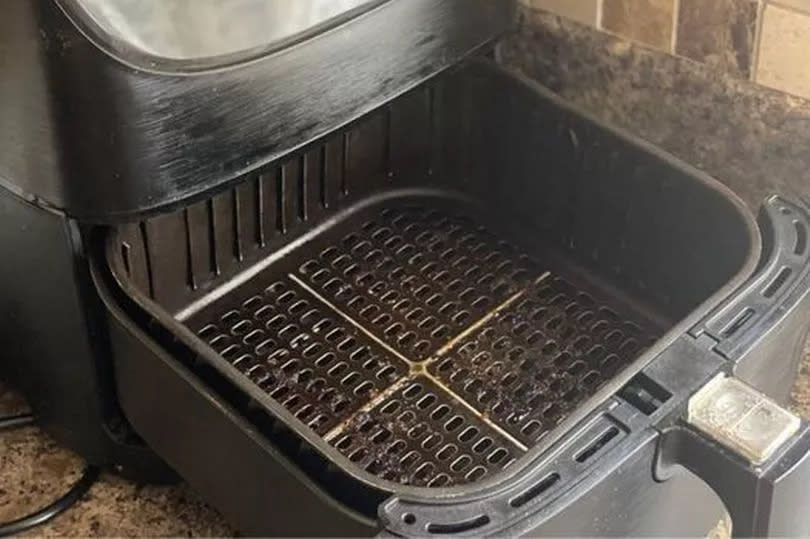 Dirty air fryer basket