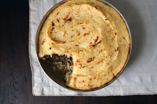 Vegan Lentil Shepherds Pie with Parsnip and Potato Mash