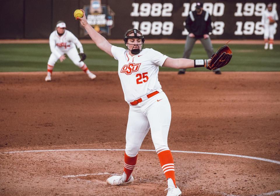 Oklahoma State senior Carrie Eberle leads the team with a 0.84 earned-run average.