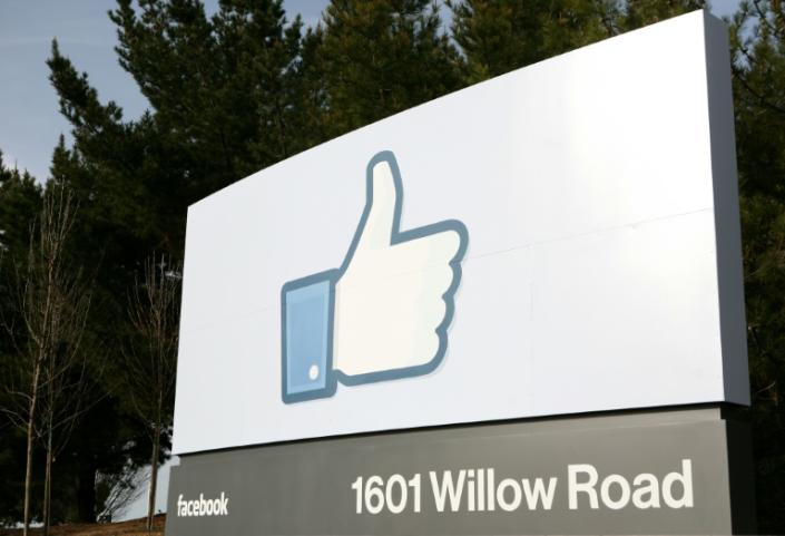 Facebook's "like" icon is seen outside its headquarters in California (AFP Photo/KIMIHIRO HOSHINO)