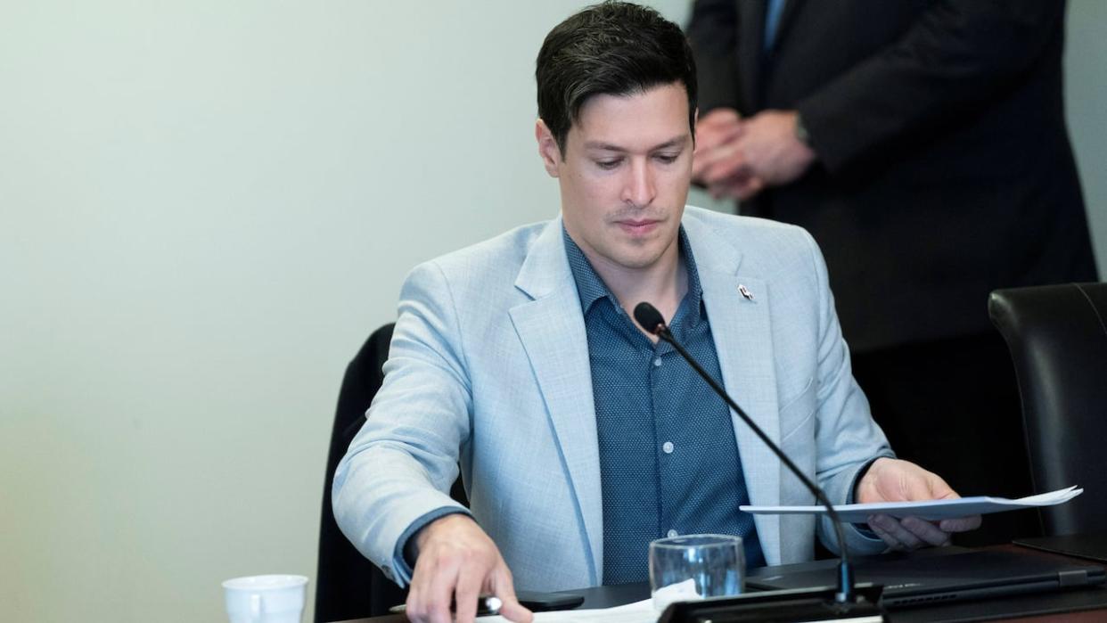 Laval Mayor Stéphane Boyer says city officials are reinvesting the money back into the community through infrastructure and a program to help young people, among other initiatives.  (Ivanoh Demers/Radio-Canada - image credit)