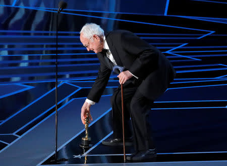 90th Academy Awards - Oscars Show - Hollywood, California, U.S., 04/03/2018 - James Ivory wins the Best Adapted Screenplay Oscar for Call Me by Your Name. REUTERS/Lucas Jackson