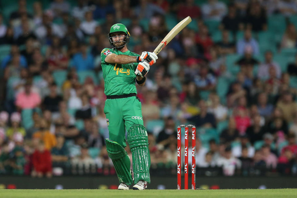 Glenn Maxwell bats during the Big Bash League match between the Sydney Sixers and the Melbourne Stars at Sydney Cricket Ground on January 20, 2020 in Sydney, Australia.