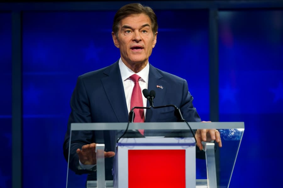 Republican Pennsylvania Senate candidate Dr. Mehmet Oz participates in the Nexstar Pennsylvania Senate at WHTM abc27 in Harrisburg, Pa., on Tuesday, October 25, 2022.