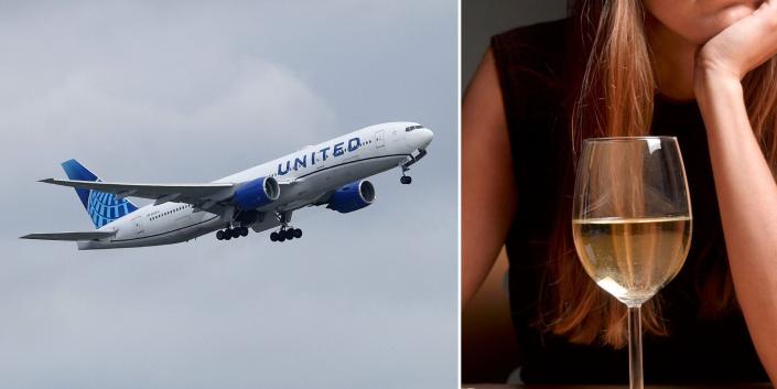 United Airlines Jet Wine