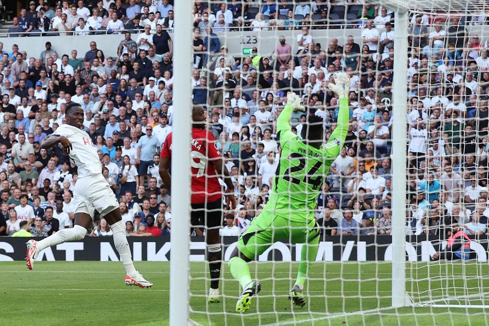 Pape Sarr scores Tottenham’s opening goal (AFP via Getty Images)