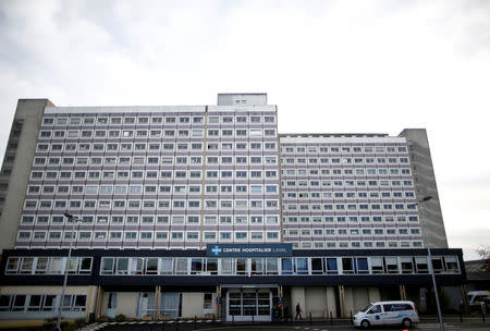 A view shows the facade of the north entrance of the hospital of Laval, France, November 8, 2018. Picture taken November 8, 2018. REUTERS/Stephane Mahe