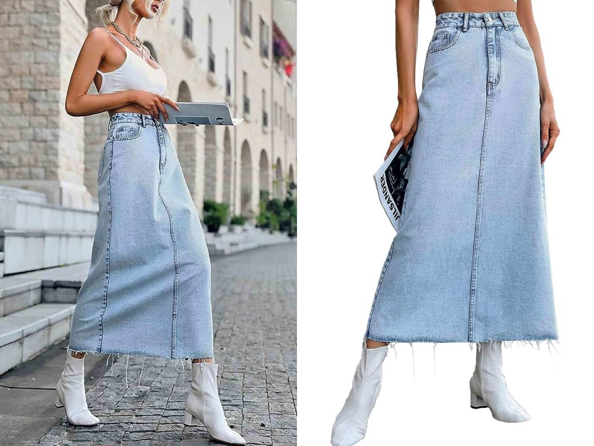 Denim maxi skirts will be huge for fall 2023, and these are 7 of my ...