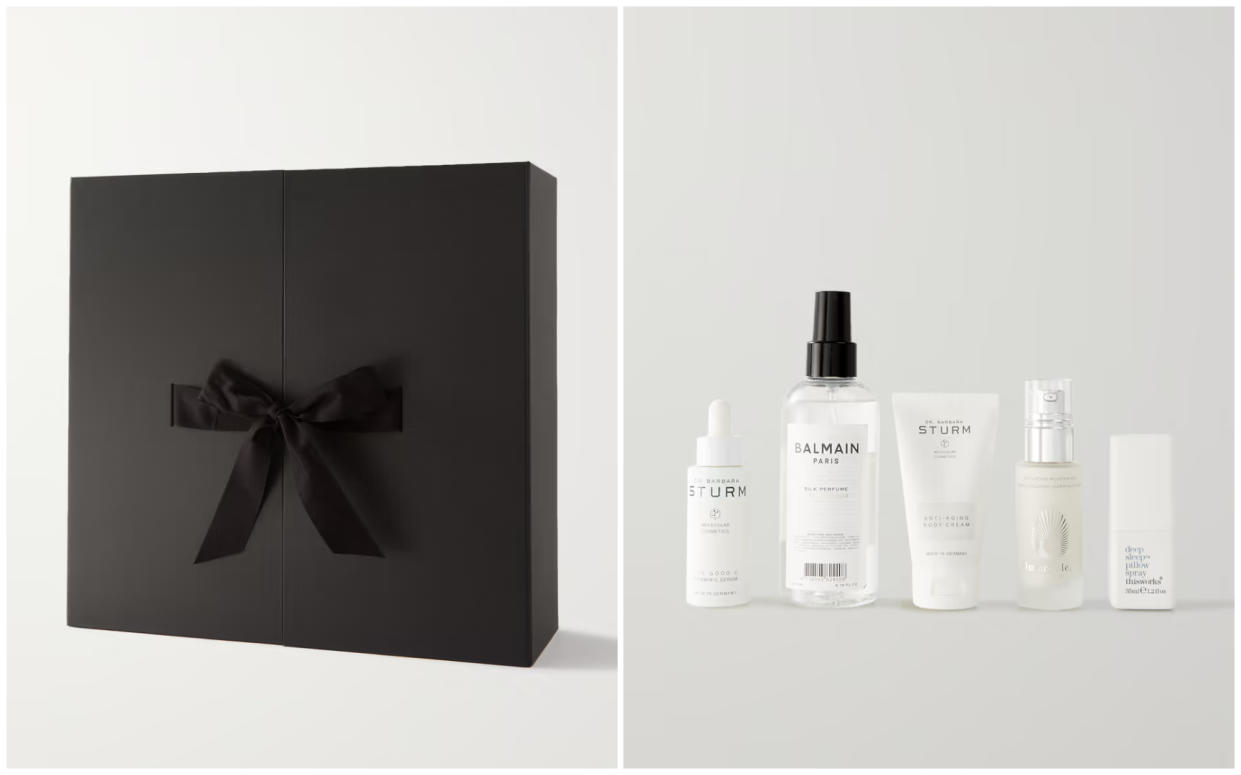 Dans un élégant coffret, le calendrier de l'Avent Net-à-porter réunit la crème de la crème de la beauté