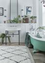 <p>A spathroom will be a touch softer and more welcoming than a traditional bathroom, to create a space you'll want to spend time in. Consider textiles and other softening elements like wood or <a href="https://www.housebeautiful.com/uk/garden/plants/g33412479/bathroom-plants/" rel="nofollow noopener" target="_blank" data-ylk="slk:greenery;elm:context_link;itc:0;sec:content-canvas" class="link ">greenery</a> to counter the often austere nature of bathroom design.</p><p>Pictured: <a href="https://www.carpetright.co.uk/rugs/amouage-cream-rug/" rel="nofollow noopener" target="_blank" data-ylk="slk:House Beautiful Amouage Rug at Carpetright;elm:context_link;itc:0;sec:content-canvas" class="link ">House Beautiful Amouage Rug at Carpetright</a></p>