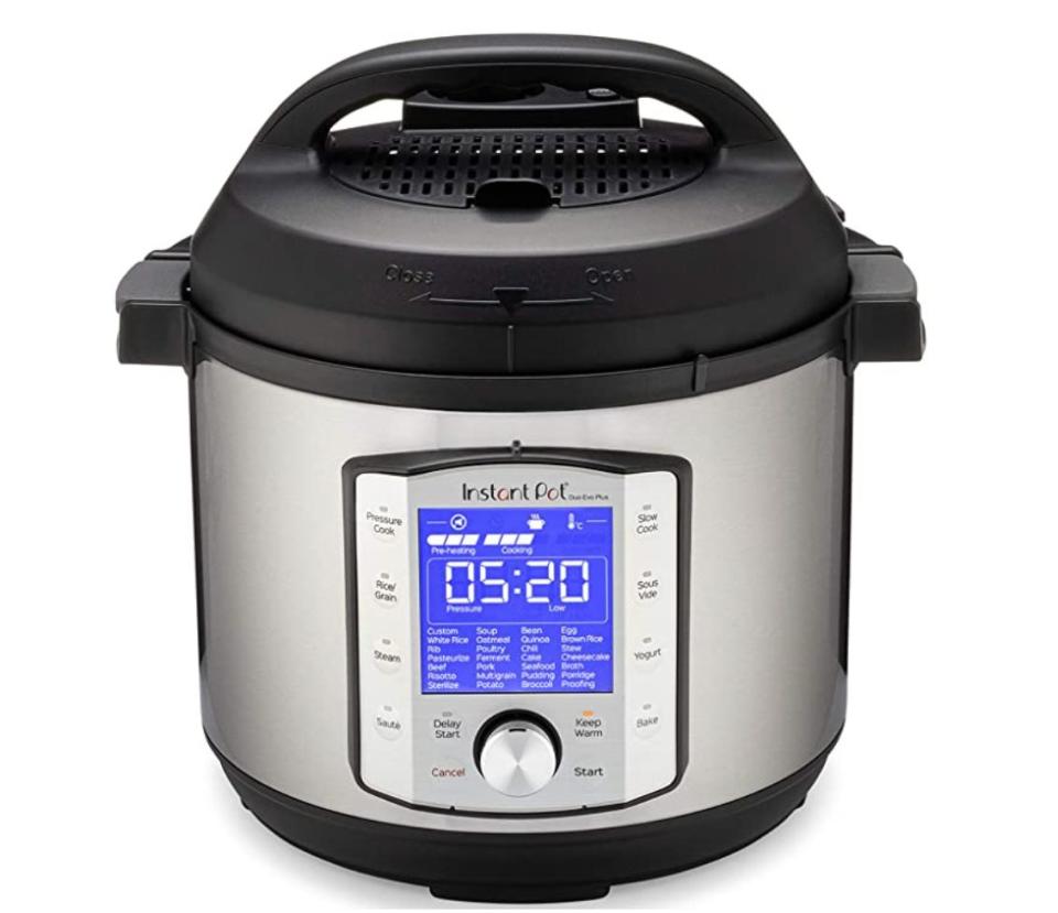 The<a href="https://amzn.to/3mfbmzd" target="_blank" rel="noopener noreferrer"> Instant Pot Duo Evo Plus Pressure Cooker 9-in-1 - 6 Qt</a> is large enough to serve up to six people and includes 48 programs. Normally $120, <a href="https://amzn.to/3mfbmzd" target="_blank" rel="noopener noreferrer">get it on sale for $70 on Amazon</a> right now.