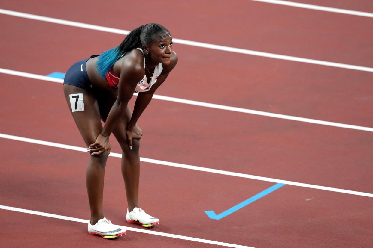 Dina Asher-Smith suffered a serious hamstring injury last month. (Martin Rickett/PA) (PA Wire)