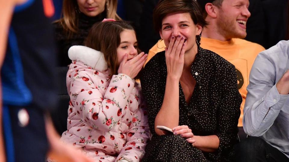 Katie Holmes and daughter Suri Cruise spend some quality family time watching the Knicks in New York City