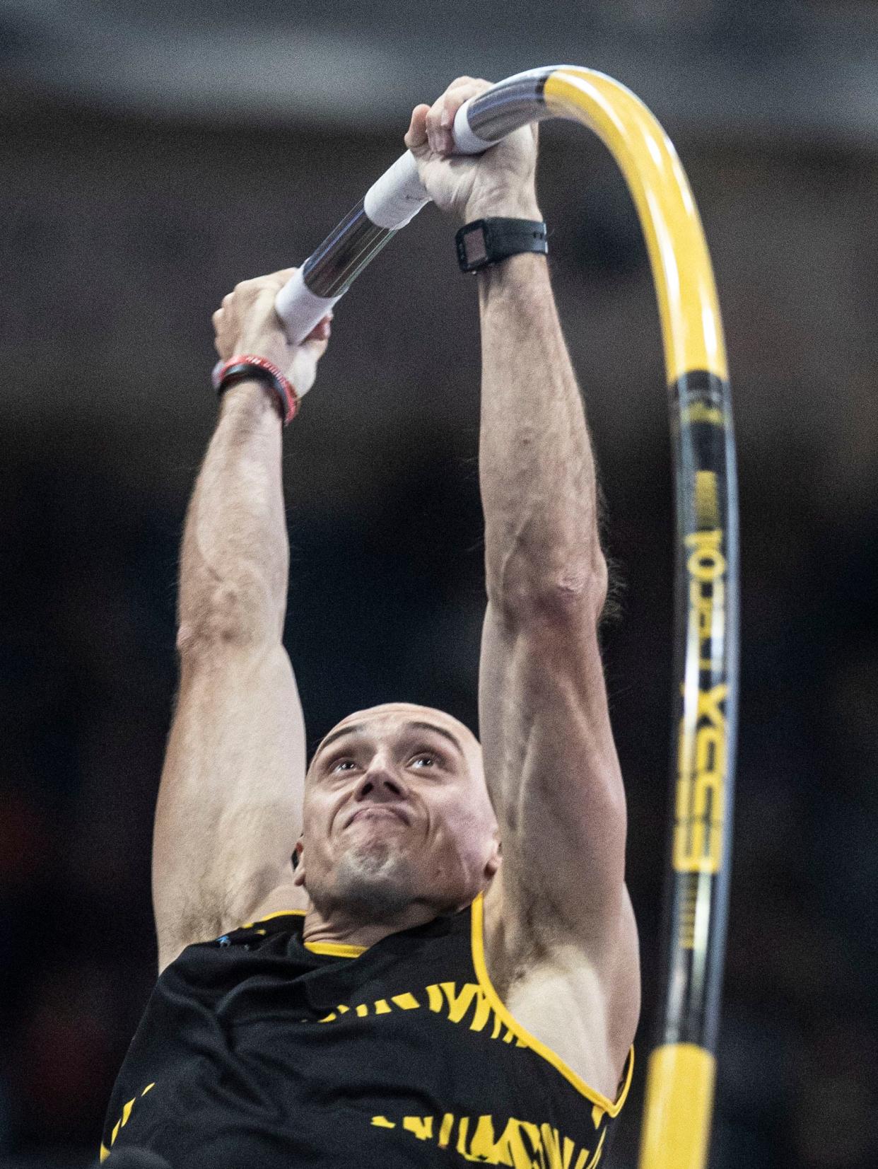 Austin Miller of the USA finished in third place in the pole vault at the Millrose Games at The Armory in New York City Feb. 11, 2024. Mandatory Credit: Seth Harrison/USA Today Network