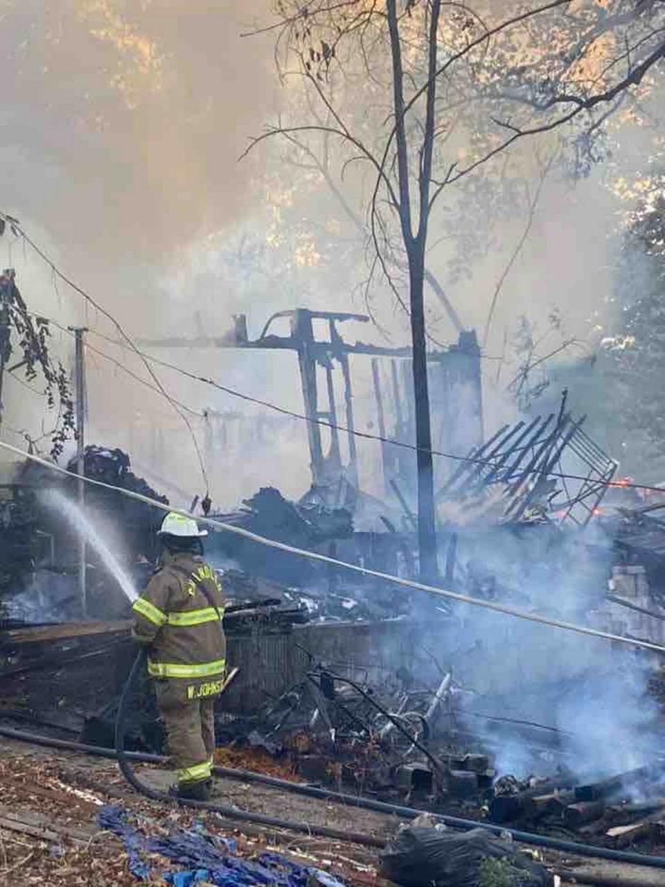 The home of Kelli and Geary Perry, parents of murdered Paso Robles man Trevon Perry, was destroyed in a fire in Chandler, Texas, on Oct. 2, 2023. The Perrys lost everything, including their son’s ashes.