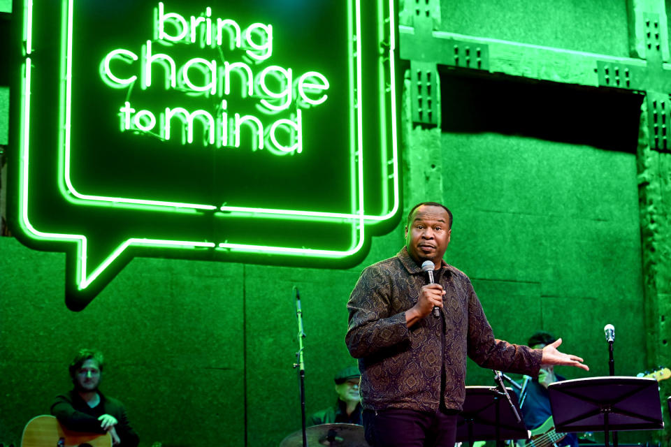 NEW YORK, NEW YORK - OCTOBER 09: Roy Wood Jr. speaks onstage during Revels & Revelations 11 hosted by Bring Change To Mind in support of teen mental health at City Winery on October 09, 2023 in New York City. (Photo by Noam Galai/Getty Images)