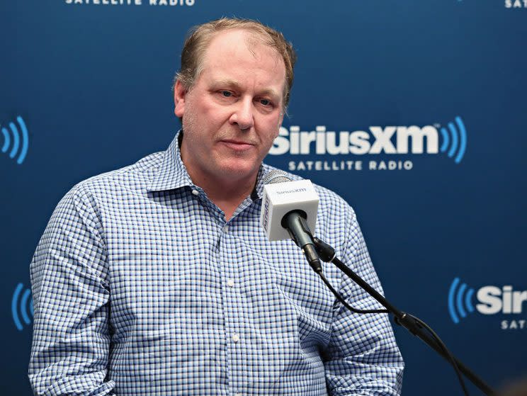 NEW YORK, NY - APRIL 27: Former ESPN Analyst Curt Schilling talks about his ESPN dismissal and politics during SiriusXM's Breitbart News Patriot Forum hosted Stephen K. Bannon and co-host Alex Marlow at the SiriusXM Studio on April 27, 2016 in New York, New York. (Photo by Cindy Ord/Getty Images for SiriusXM)