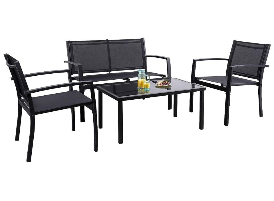 4 pieces lawn and balcony patio outdoor furniture