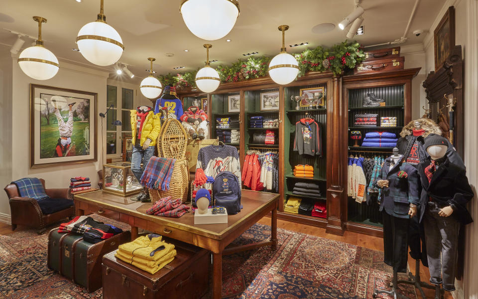 Inside the Milan Ralph Lauren childrenswear store.