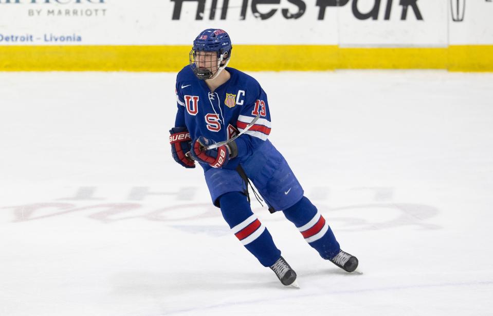 Rutger McGroarty is a skilled power forward projected to be selected at some point in the first round of the 2022 NHL draft, which will be held July 7-8 in Montreal.