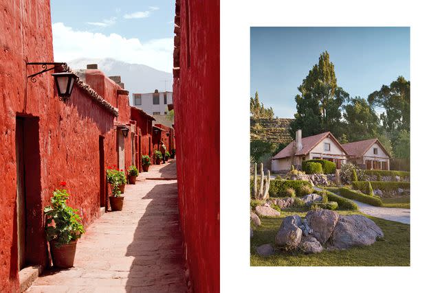 <p>From left: Renzo Tasso/Courtesy of Peru Tourism; Courtesy of Belmond</p> From left: An alleyway at the Santa Catalina Monastery, in Arequipa; Las Casitas, a Belmond Hotel, Colca Canyon.