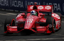 TORONTO, ON - JULY 08: Dario Franchitti of Scotland, drives the #10 Target Chip Ganassi Racing Honda during the IZOD INDYCAR Series Honda Indy Toronto on July 8, 2012 in Toronto, Canada. (Photo by Nick Laham/Getty Images)