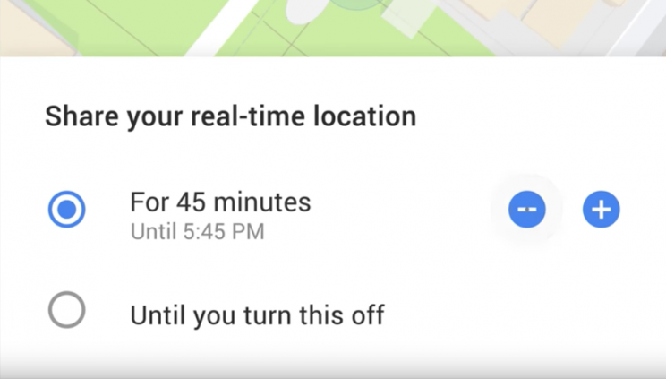 Users can choose exactly who they share their location with and for how long (Google)