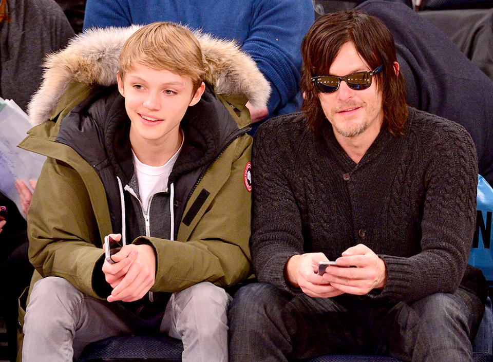 Mingus Reedus and Norman Reedus attend Brooklyn Nets vs New York Knicks at Madison Square Garden on December 2, 2014 in New York City (Photo by James Devaney/GC Images)