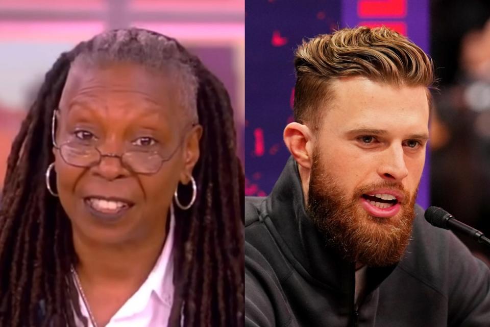 Whoopi Goldberg and Harrison Butker (The View / Getty)