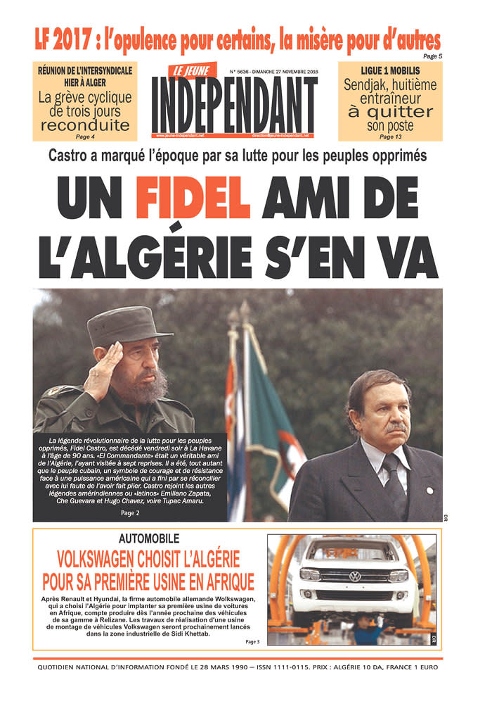 UN FIDEL AMI DE L’ALGÉRIE S’EN VA