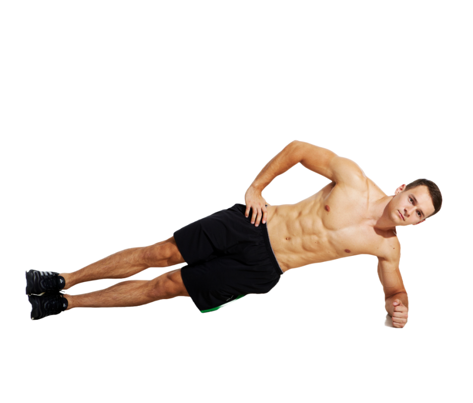 Side planks are challenging for the obliques, shoulders, and hips.<p>Beth Bishoff</p>